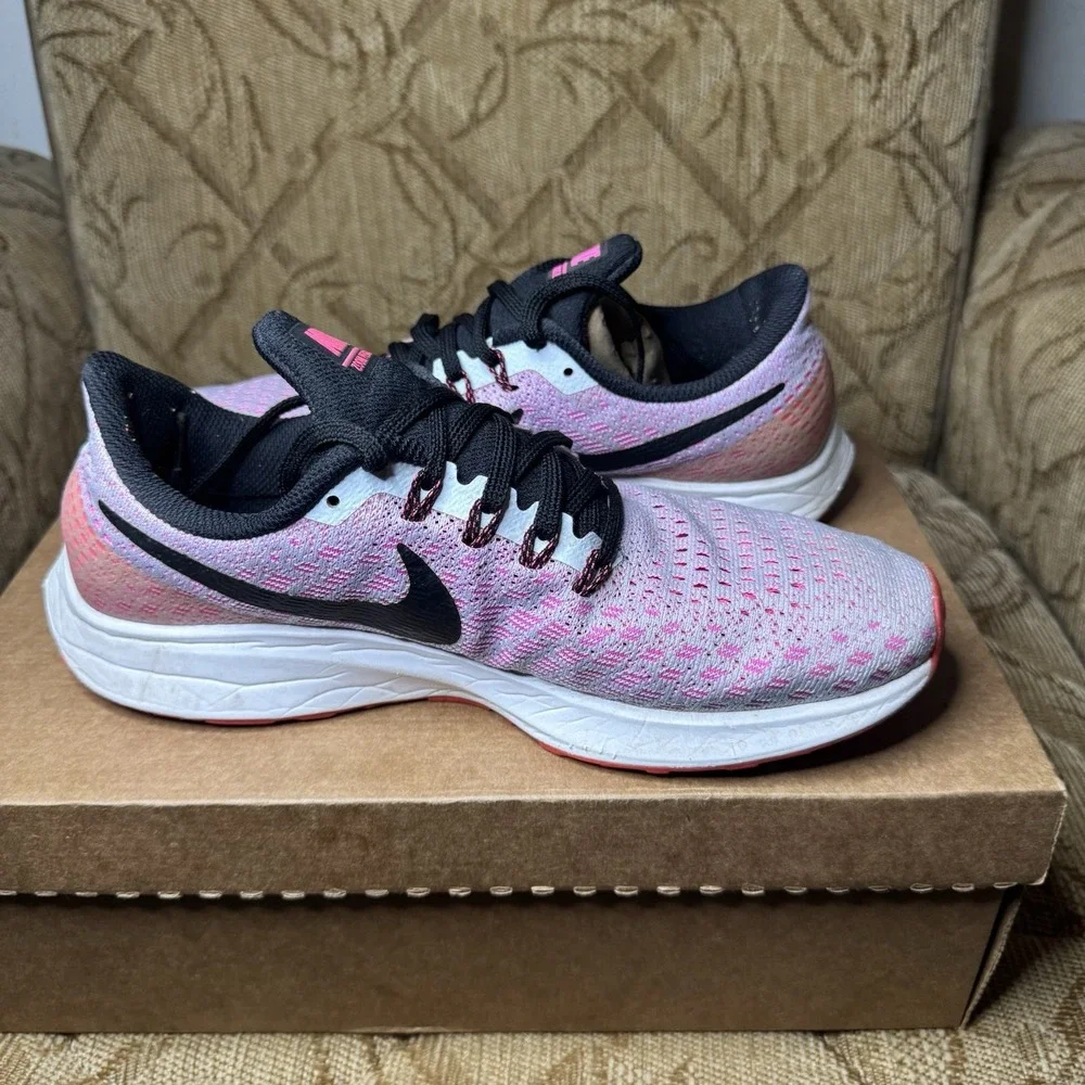 Nike Zoom Pegasus 35 Shoes Womens Size 9.5 Pink Black Running Sneaker 942855-406